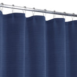 Tenda da doccia GARVEE blu navy a righe, leggera, lavabile, di qualità alberghiera, 183x198 cm, in morbido lino, blu scuro, accessorio da bagno testurizzato - marino