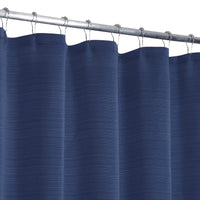 Tenda da doccia GARVEE blu navy a righe, leggera, lavabile, di qualità alberghiera, 183x198 cm, in morbido lino, blu scuro, accessorio da bagno testurizzato