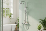 Garvee Sistema Doccia con Doccia a Soffione Set con Testina Doccia a Pioggia da 250 mm, Doccia a Mano 3+1 Funzioni, Acciaio Inox Cromato, Bagno Moderno, Regolabile in Altezza - Chrom Rund D25Cm