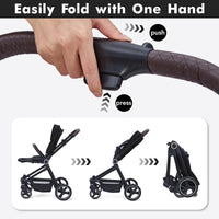 Passeggino Garvee 3 in 1 con sistema di cinture a 5 punti, schienale regolabile e design pratico: per comfort e sicurezza in ogni fase della vita