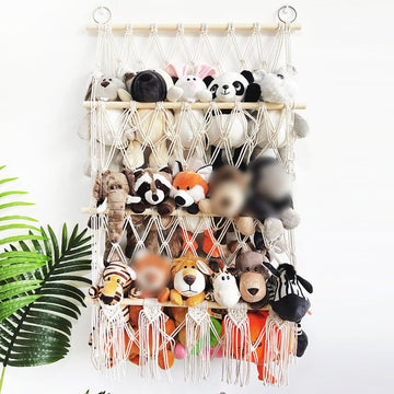 GARVEE Portaoggetti da appendere in cotone intrecciato a mano con motivi animali, amaca in corda di cotone resistente, per cameretta e camera da letto dei bambini, stile 1