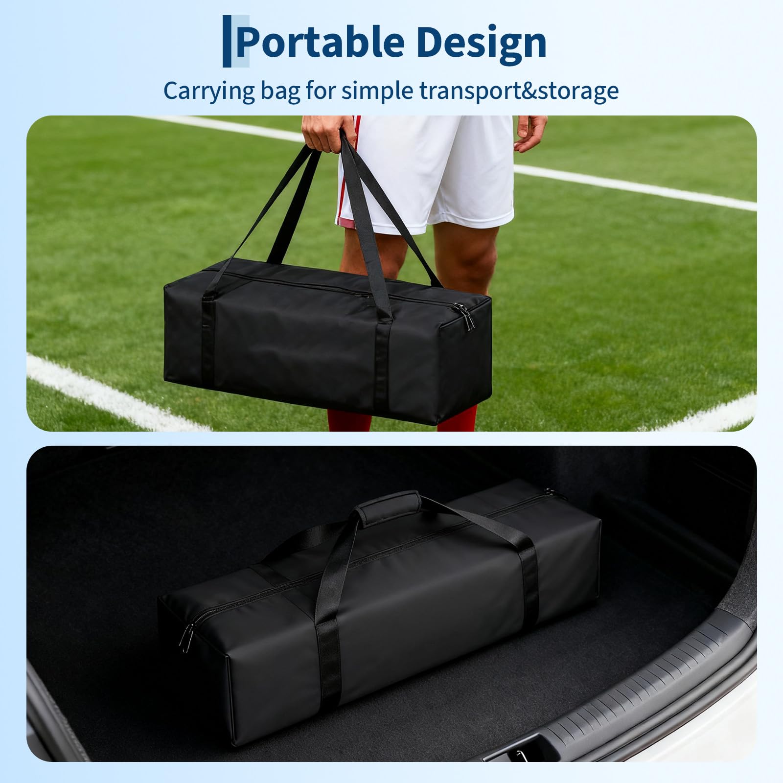 Porta da calcio Garvee 6x4 piedi con struttura in acciaio, rete resistente alle intemperie e ancoraggi a terra per allenamento e competizione in giardino, montaggio rapido, stabile