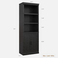 Libreria Garvee Farmhouse con ante, 5 ripiani, ampio spazio di archiviazione, legno MDF, soggiorno, ufficio, 30,5 cm di profondità x 62,2 cm di larghezza x 170,7 cm di altezza