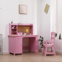 Set da scrivania per bambini Garvee con ripiano e cassetto per ragazzi e ragazze, dai 3 agli 8 anni, in legno, rosa, per l'apprendimento e la sala giochi