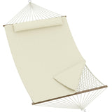 Garvee Amaca da Esterno per 2 Persone con Telaio Regolabile in Acciaio, Corda di Cotone e Cuscino in Poliestere Beige, Design 2-in-1 per Giardino e Spiaggia - Beige