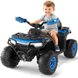 Quad elettrico per bambini Garvee 12V blu con telecomando, musica a LED, guida fuoristrada, età 3+ - Blu