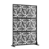 Garvee Schermo Privacy in Metallo 188x120 cm con Supporto Nero - Uso Interno ed Esterno per Giardino e Balcone - Design Chevron - Nero 6
