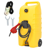 Serbatoio carburante Garvee da 14 galloni(53 L) con pompa a sifone manuale e tubo in polietilene da 304.8 cm con ruote per auto, ATV, barca, tosaerba - Giallo