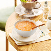 Insalatiere in porcellana Garvee da 650 ml, set da 4 pezzi, bianco crema, versatili e robuste, per insalate e snack