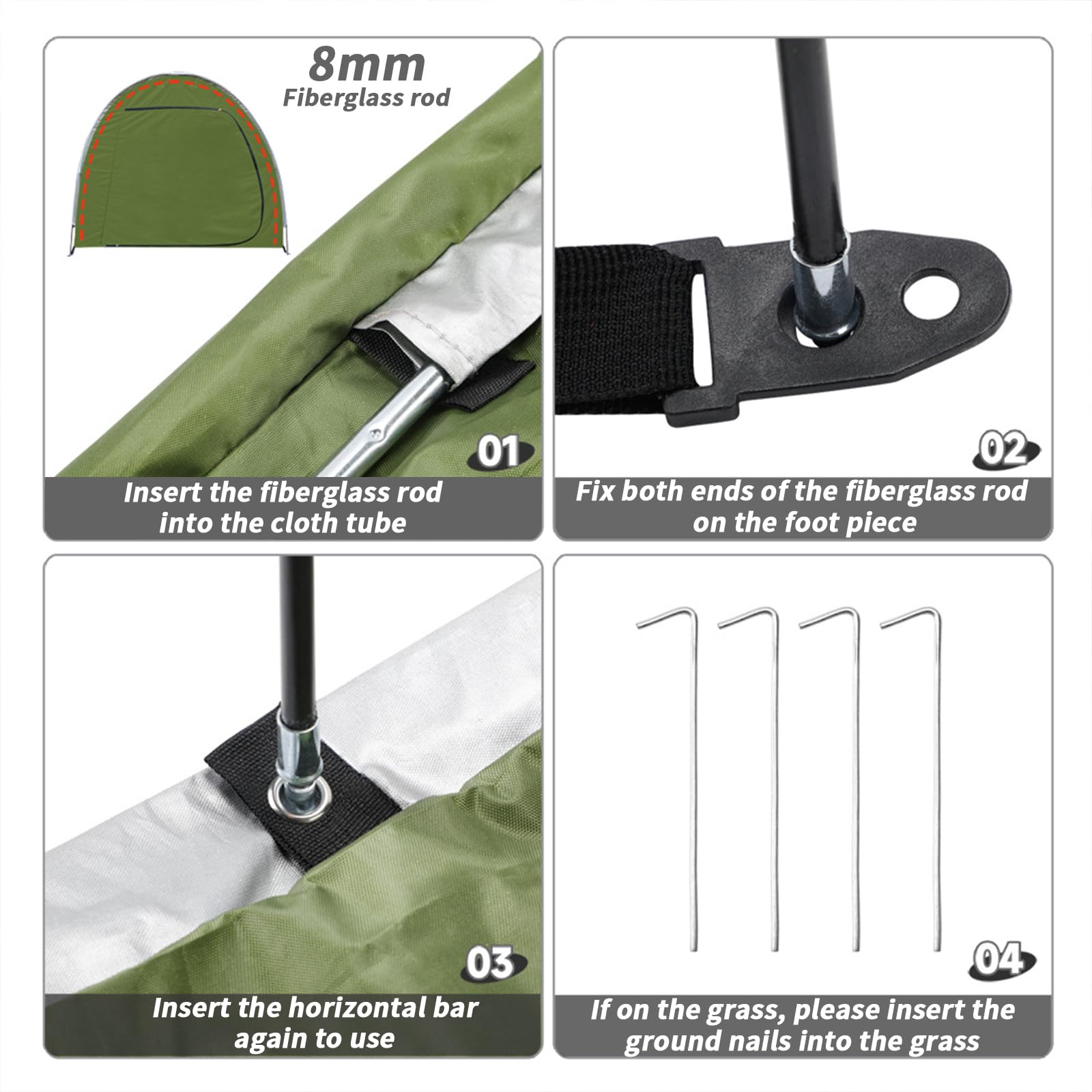 Tenda per riporre 2-3 biciclette Garvee, realizzata in tessuto Oxford 210D, impermeabile e antipolvere, con porte, protezione esterna per moto e attrezzature da giardino, grigio