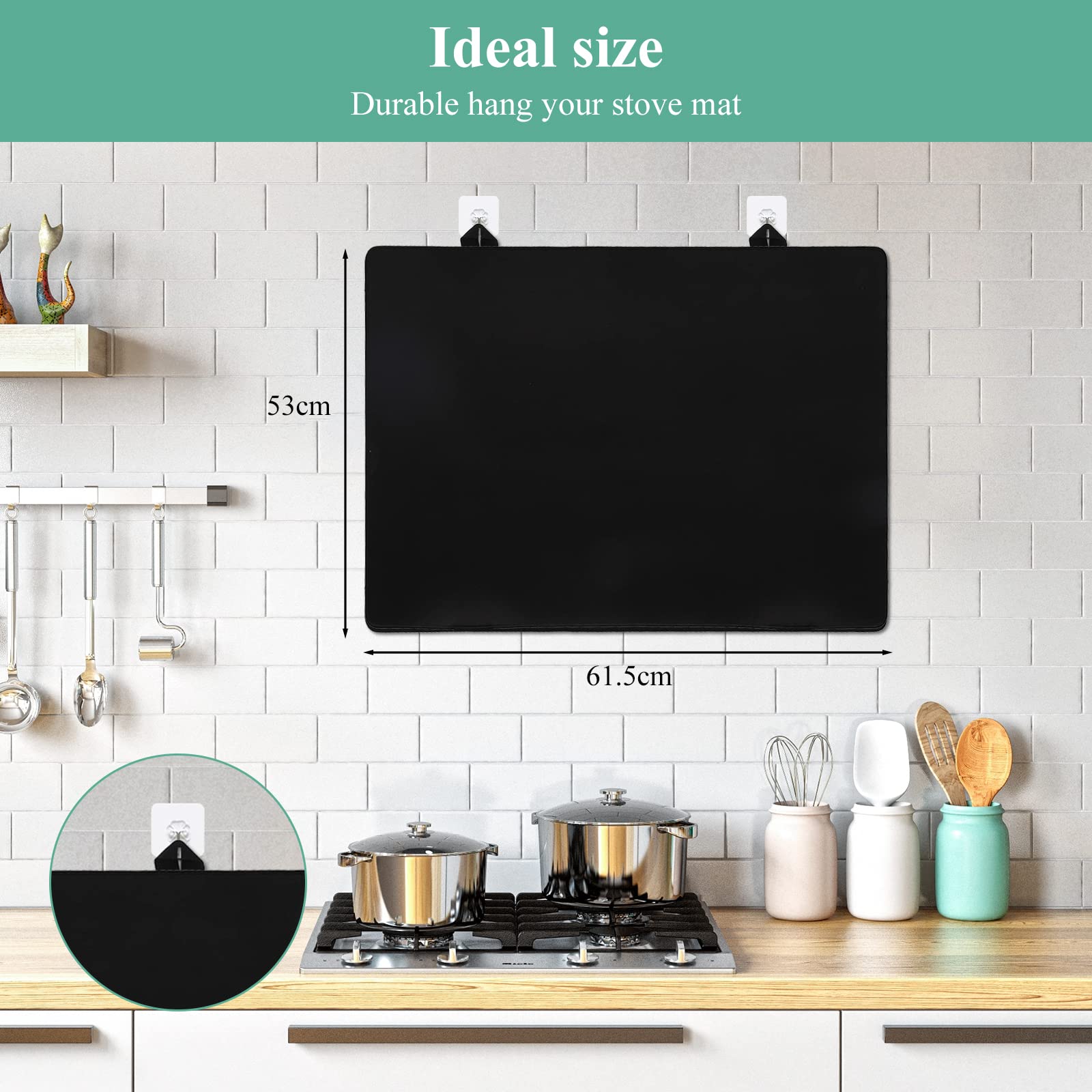 Copertura in gomma per piano cottura a induzione Garvee: resistente ai graffi e antiscivolo, tappetino protettivo spesso per la cucina, cuscinetto protettivo per la superficie di cottura