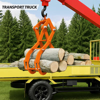 Pinza per tronchi Garvee da 32" con pinza a 4 bitigli, capacità di 2800 libbre, in acciaio verniciato a polvere, per trattori, camion, ATV, trasporto legname, arancione