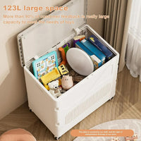 Garvee, grande cesto portabiancheria da 123 litri con coperchio e ruote, pieghevole, in plastica PP resistente per la casa e la lavanderia, 25,2"L x 15,74"W x 24,69"H