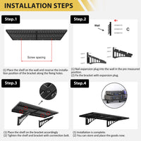 Scaffalatura da parete per garage in acciaio per impieghi gravosi Garvee, confezione da 2, 1,6 x 4 piedi, verniciata a polvere, con ganci per garage e officina, capacità di carico di 560 libbre, collegamento a vite