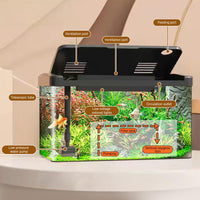 Kit di avviamento per acquario Garvee con filtro e apporto di ossigeno, pompa ultra silenziosa, acrilico, illuminazione a LED, mini rettangolare, decorazione da tavolo