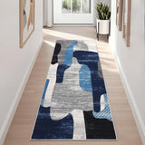 Tappeto moderno astratto per soggiorno Garvee, a pelo corto, antiscivolo, lavabile, morbido, leggero, per camera da letto e ufficio, 60x230 cm