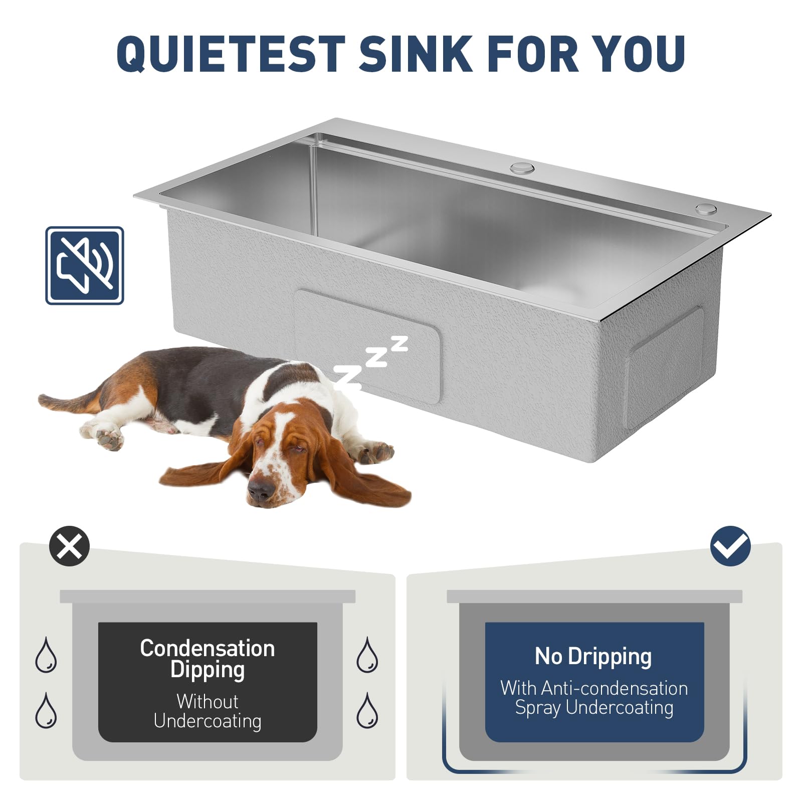 Lavello da cucina da incasso Garvee 30x18x9" in acciaio inossidabile con rubinetto a molla estraibile, vasca singola, accessorio da cucina, argento