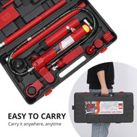 Garvee Porta Power Kit 12T Cric idraulico per impieghi gravosi, telaio in acciaio, set completo di riparazione con custodia per il trasporto per officina e cantiere, robusto, versatile, compatto
