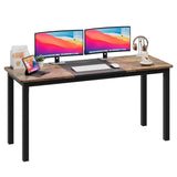 Garvee Scrivania per Computer 160 cm con Telaio in Metallo Nero, Ampio Piano MDF, Stile Moderno, Robusta per Casa e Ufficio - Nero & Vintage