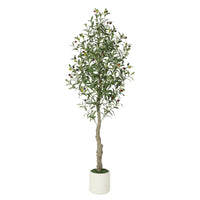 Albero di ulivo artificiale Garvee alto 1,5 m con tronco realistico in PE e foglie regolabili, vaso di bambù bianco, ignifugo per casa e ufficio