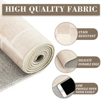 Tappeto moderno a pelo corto Garvee con taglio sagomato e motivo geometrico per soggiorno e camera da letto, 200x290 cm, beige