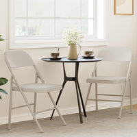 Sedie pieghevoli in acciaio Garvee con schienale, set da 4, beige, per ufficio e uso esterno, capacità di carico fino a 350 libbre, pieghevoli