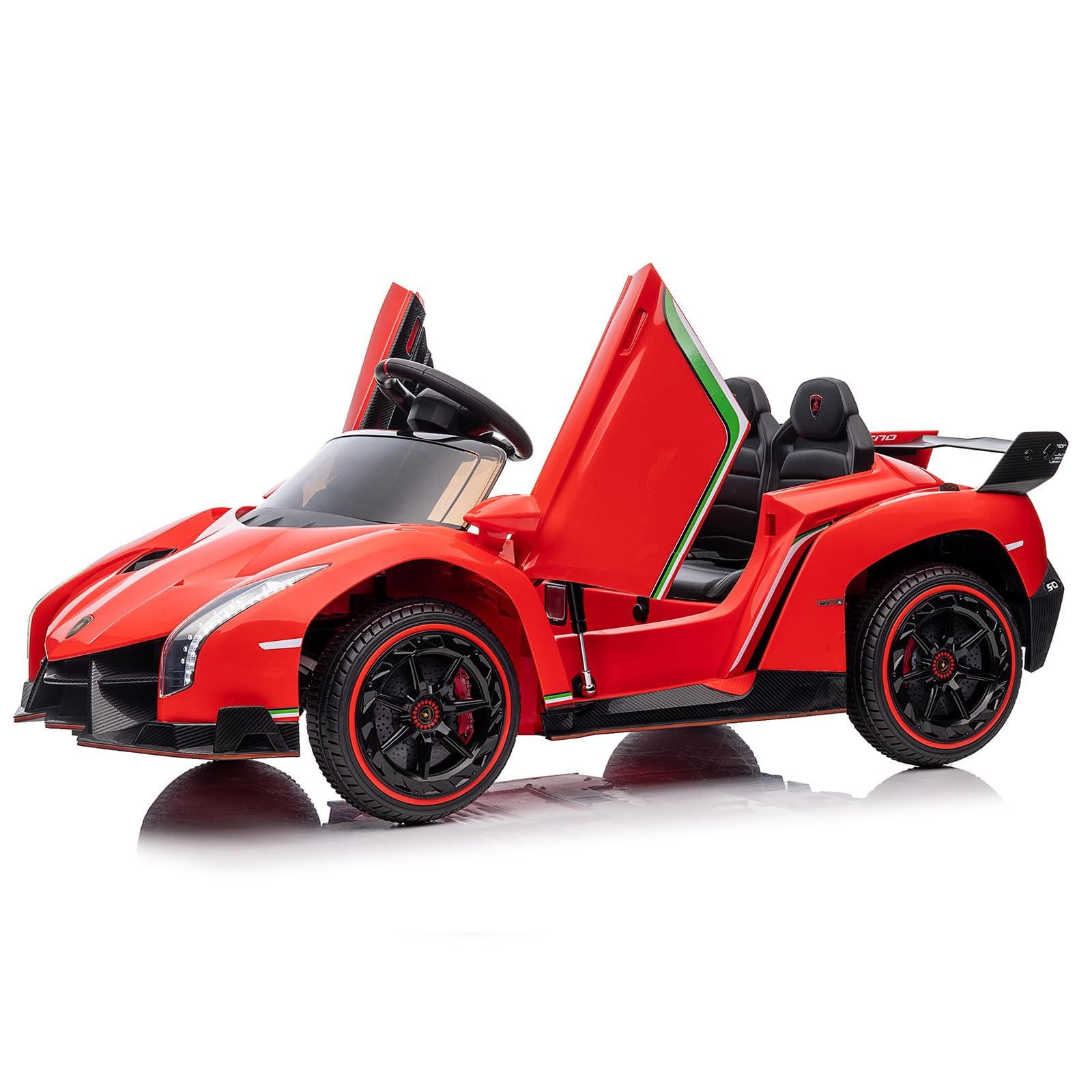 GARVEE Auto elettrica per bambini 12V Lamborghini Venono con licenza e telecomando, porta a forbice, rossa