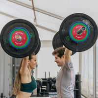 Dischi paraurti Garvee, pesi in gomma, foro da 2", 1,25-300 libbre, anelli in acciaio ammortizzanti, pesi colorati per allenamento della forza, fitness a casa