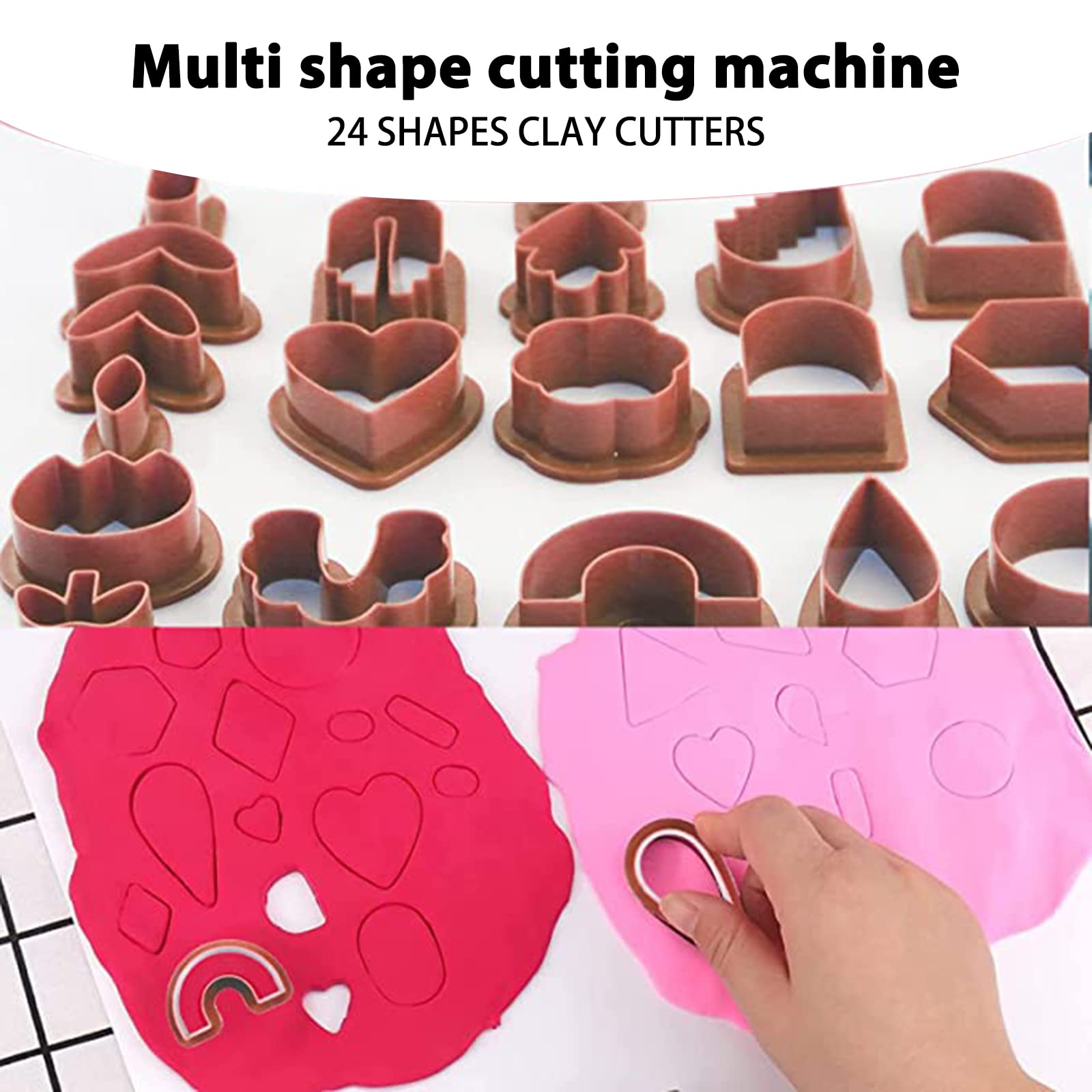 Set di 142 tagliapasta per argilla polimerica Garvee con 24 forme, tagliapasta in plastica versatili e precisi per la creazione di orecchini e progetti artigianali