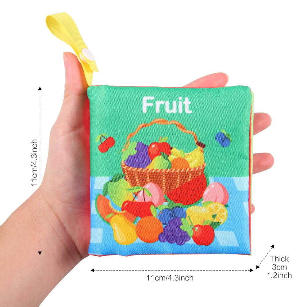 Set di libri didattici in tessuto per bambini Garvee, 12 pezzi, cotone, lavabili, morbidi, atossici, per neonati e bambini piccoli, educazione precoce, regalo, 10,5x10,5 cm