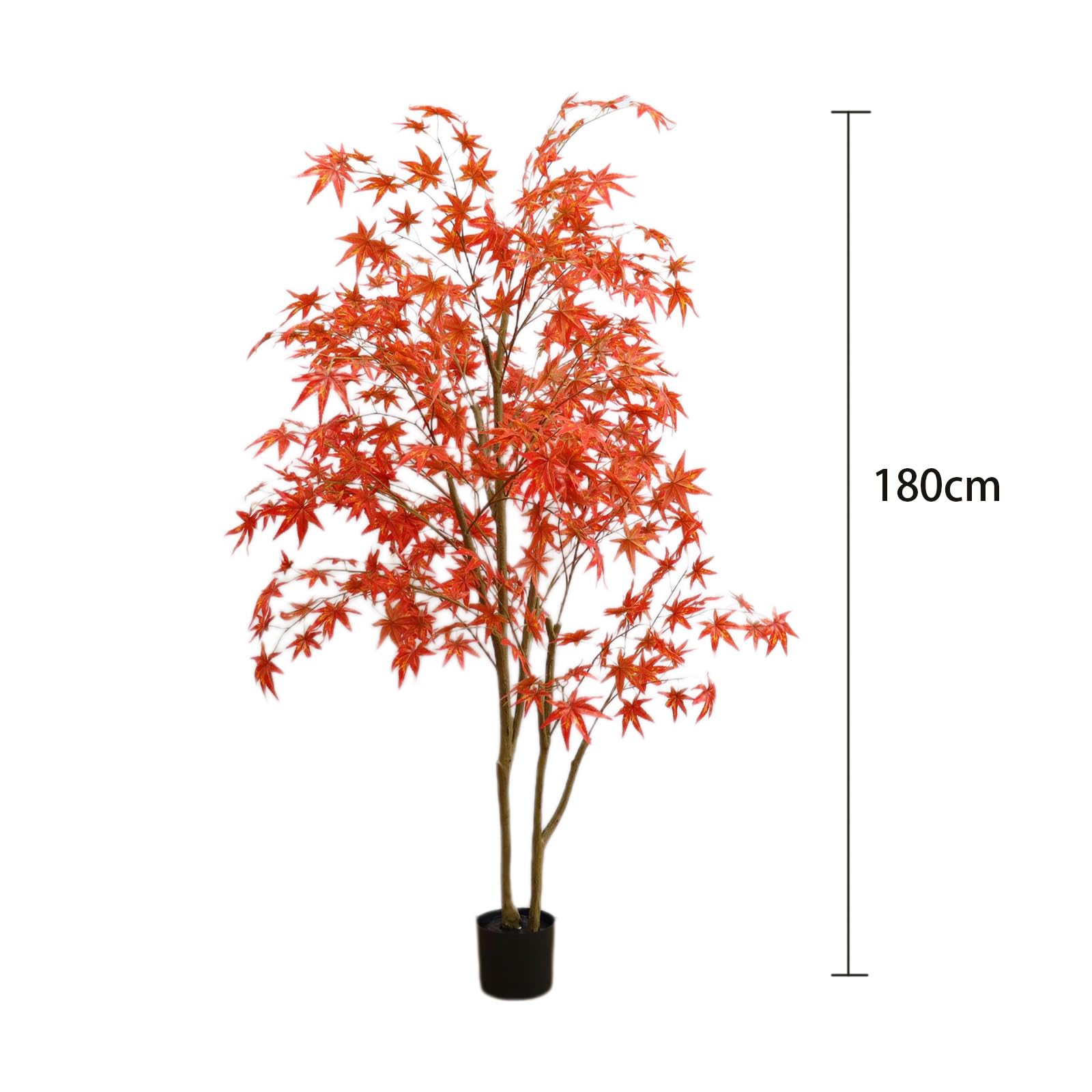 Garvee 6 piedi albero di acero artificiale decorazione autunnale con foglie di seta morbido vaso di plastica per casa e festa 120 cm rosso