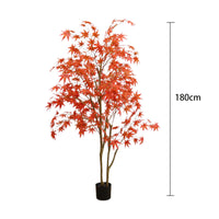 Garvee 6 piedi albero di acero artificiale decorazione autunnale con foglie di seta morbido vaso di plastica per casa e festa 120 cm rosso