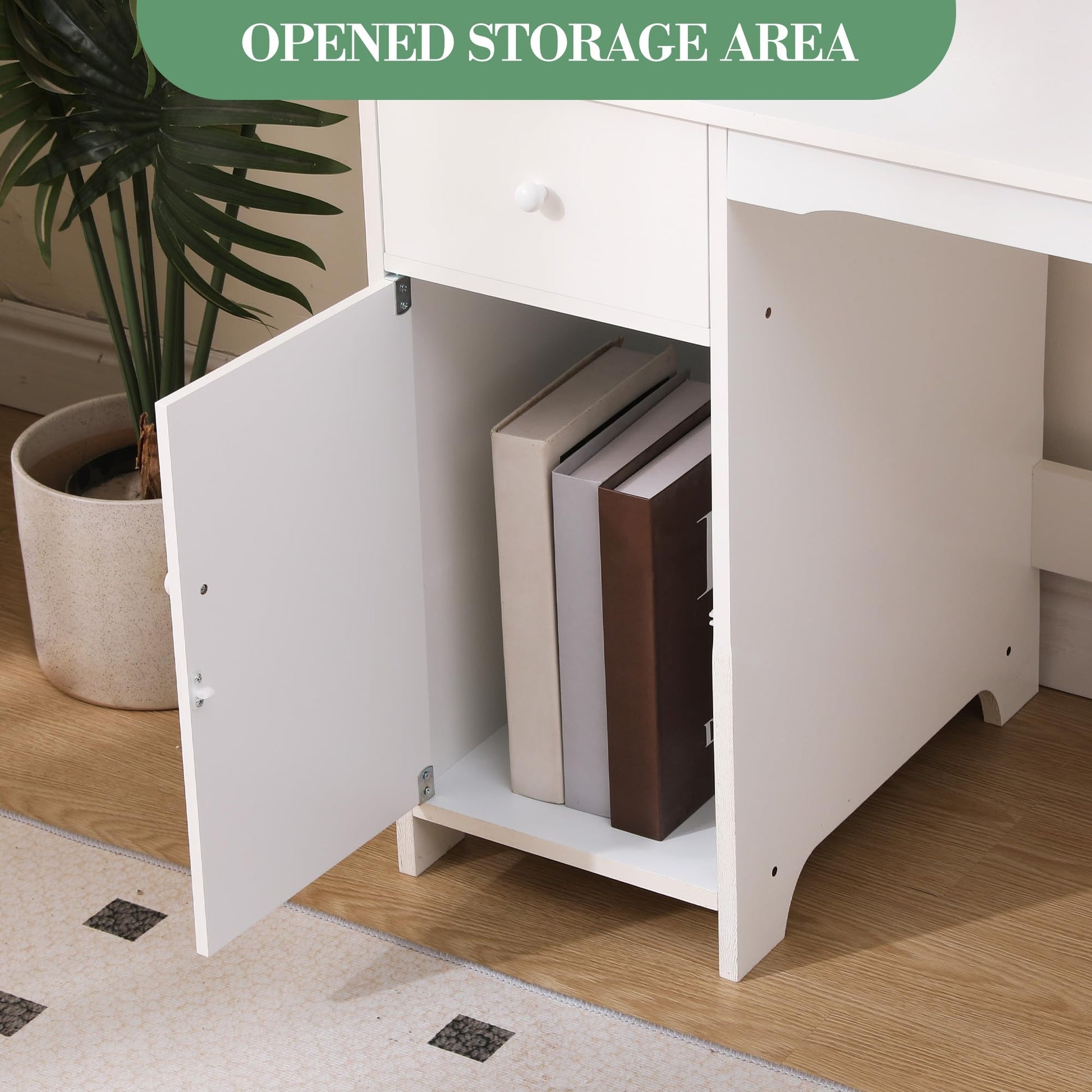 Set da scrivania per bambini Garvee con ripiano, lavagna magnetica, cassetto per ragazzi e ragazze, età 3-8 anni, bianco, sala studio