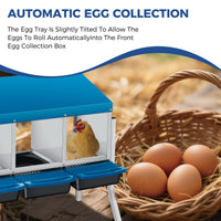 Nido per galline Garvee a 3 fori, in metallo, antiruggine, con vassoio rimovibile per fattoria e giardino, robusto, facile da montare