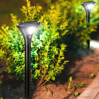 Garvee Luci Solari Da Giardino 4 Pezzi Con Sensore Movimento, ABS Resistente, IP65 Impermeabile, Altezza Regolabile, Per Esterni E Percorsi, Nero
