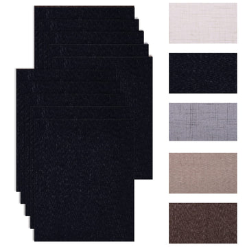 Toppe autoadesive in lino Garvee, toppe colorate per riparazioni per decorare vestiti e divani, 20,3 x 22,9 cm, nero, 10 pezzi