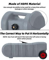 Tanica per carburante Garvee da 15 galloni in HDPE per auto e barche - Grigia con pompa e ruote da 6 pollici per il trasporto di carburante