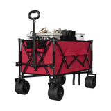 Garvee Carrello Spiaggia Pieghevole Utility - Ruote Tutto Terreno, Telaio Acciaio, 159 kg, Nero Compatto