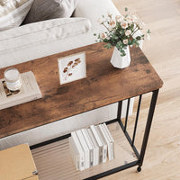 Tavolo consolle stretto Garvee 33,5"L x 11,8"W x 31,9"H Struttura in metallo effetto legno vintage per soggiorno e corridoio