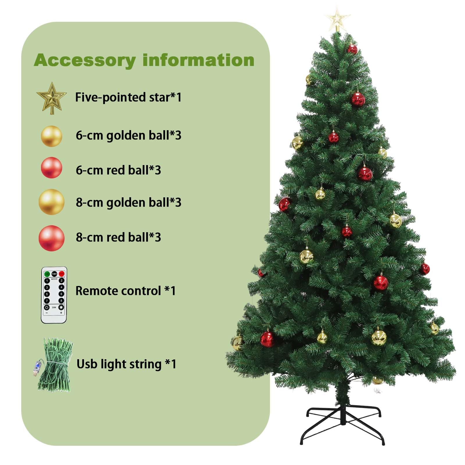 Albero di Natale Garvee 180 cm Effetto Neve con Telecomando - Artificiale PVC Decorazioni Soggiorno