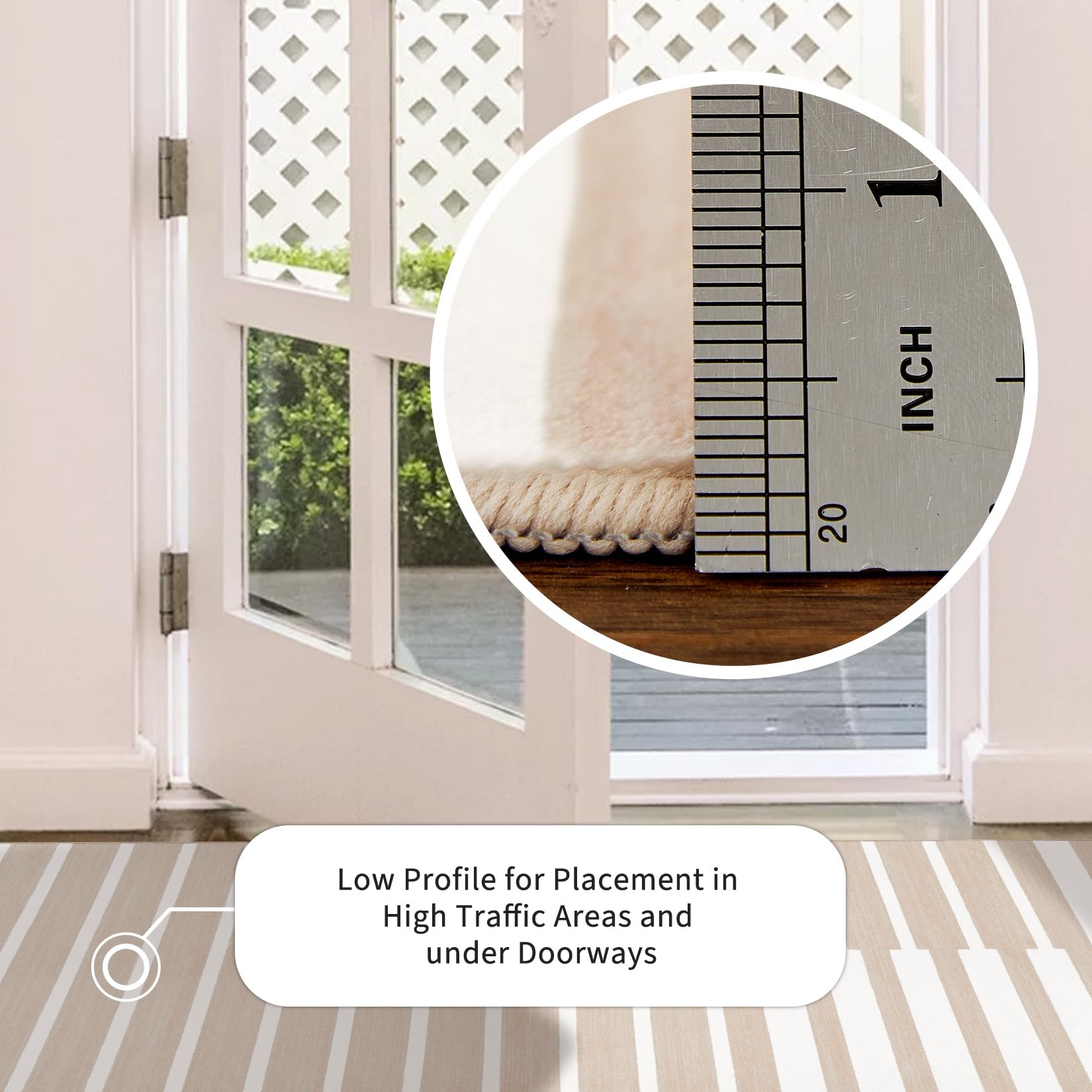 Tappeto Garvee 160 x 230 cm lavabile a pelo corto per soggiorno, camera da letto, sala da pranzo, moderno, minimalista, morbido e antiscivolo