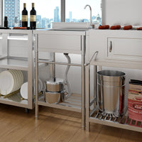 Lavello di servizio Garvee in acciaio inox da 24" con vasca singola e rubinetto girevole a 360° per cucina e garage, antiruggine, indipendente, con ripiano, 41 pollici, argento