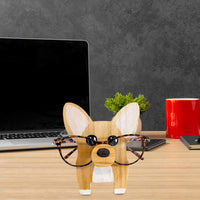 Supporto per occhiali Garvee, simpatico espositore per occhiali da sole a forma di animale, realizzato in legno per camera da letto, ufficio, scrivania, pinguino