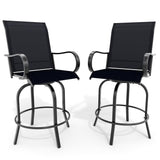 Garvee Sedia Da Bar Per Patio, Resistente E Confortevole, Metallo, Moderno, Esterni, Giardini, Nero - 2 Sedie Singole Nere Per Confezione