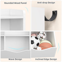 Mobiletto portaoggetti bianco Garvee per bambini, libreria a 3 ripiani, antiribaltamento, robusto mobiletto in legno per sala giochi