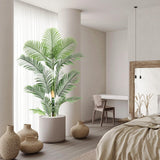 Garvee Albero di Palma Artificiale 180 cm, Foglie Realistiche, Resistente UV, PVC & PE, Vaso in Cemento, Decorazione Interna ed Esterna, Regolabile, Verde