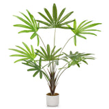 Garvee Areca-Palme Artificiale 100/125cm PEVA Robusto Vaso Bianco Arredo Interni Ufficio Casa - 100Cm + 9 Üppigen