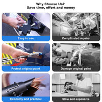 Kit di rimozione ammaccature senza vernice Garvee 2 in 1, estrattore ammaccature in acciaio inossidabile per riparazione auto, fai da te, versatile, nero