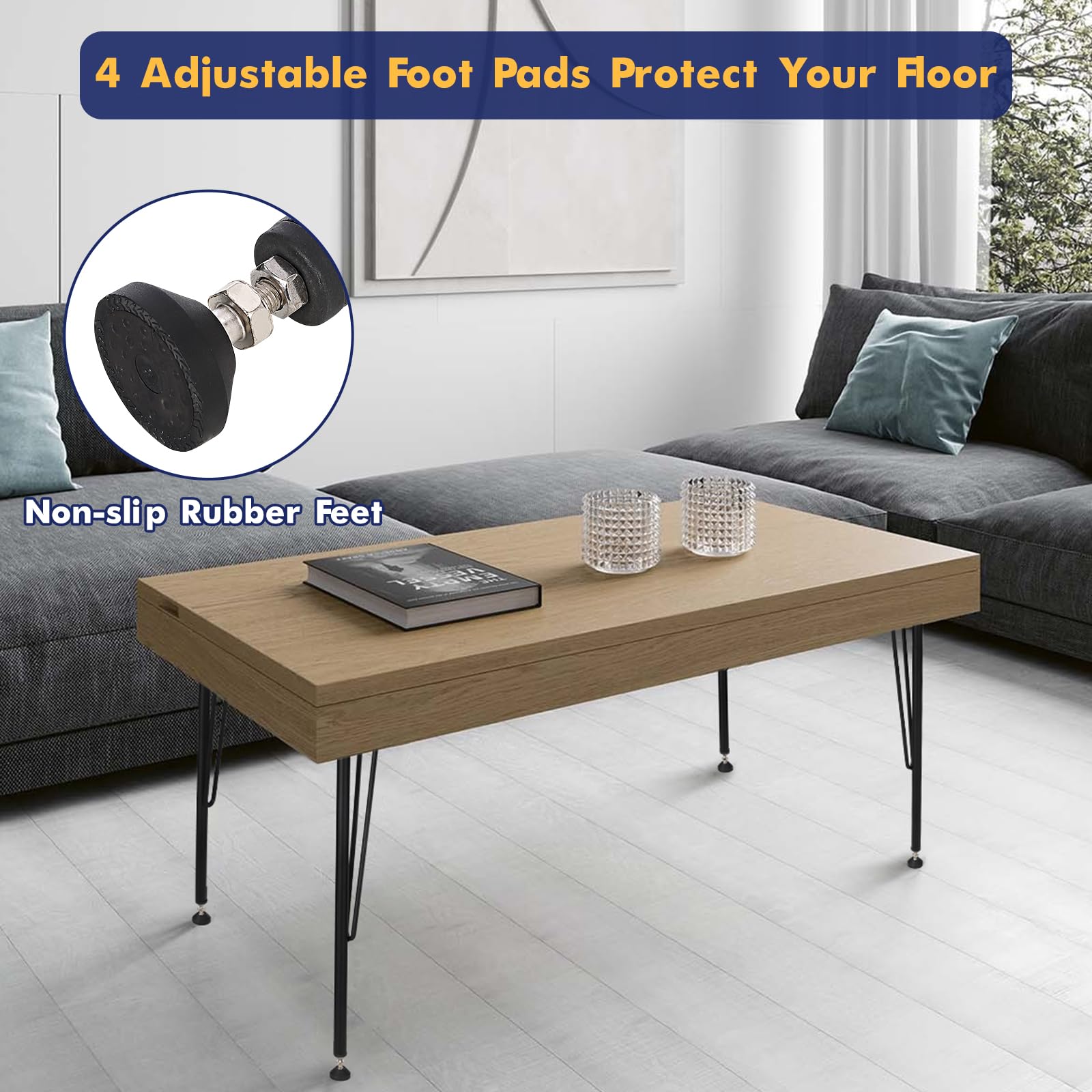 Gambe per tavolo in metallo Garvee da 28 pollici - Altezza regolabile, robuste, versatili per ufficio, sala da pranzo e design di tavoli fai da te