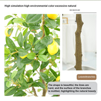 Albero di limone artificiale Garvee da 5 piedi realistico con robusto vaso di cemento per ufficio e casa verde giallo